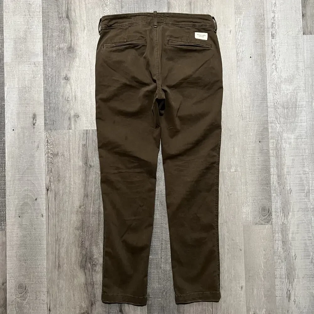 VTG Abercrombie And Fitch Brown Heavy Cotton Y2K Men's Chino Pants Fit 33x30